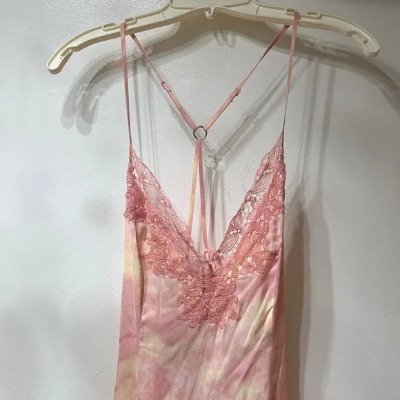 Free People Pink and Cream Chemise - Picture 2 of 4